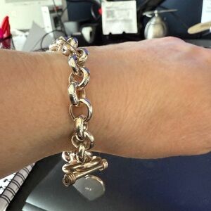 Elegant Tiffany Style Silver Rolo Bracelet